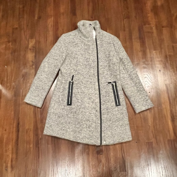 Calvin Klein Women’s Gray Wool Blend Asymmetrical Walker Coat - Picture 5 of 15